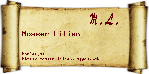 Mosser Lilian névjegykártya